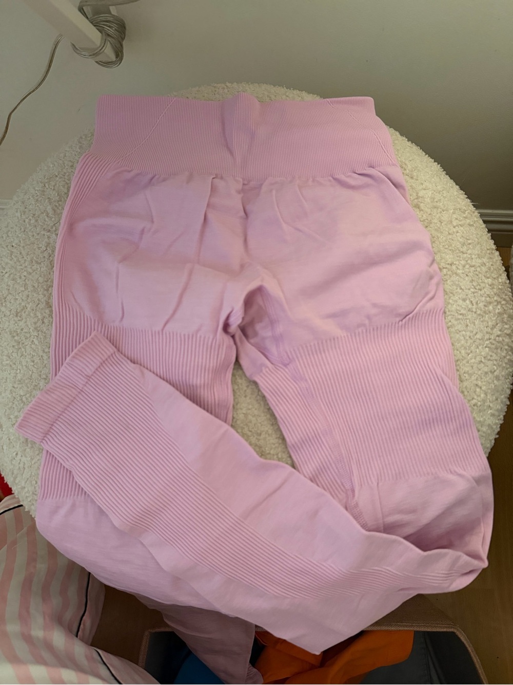 Lazuli Seamless Ribbed Active Leggings - Pale Pink